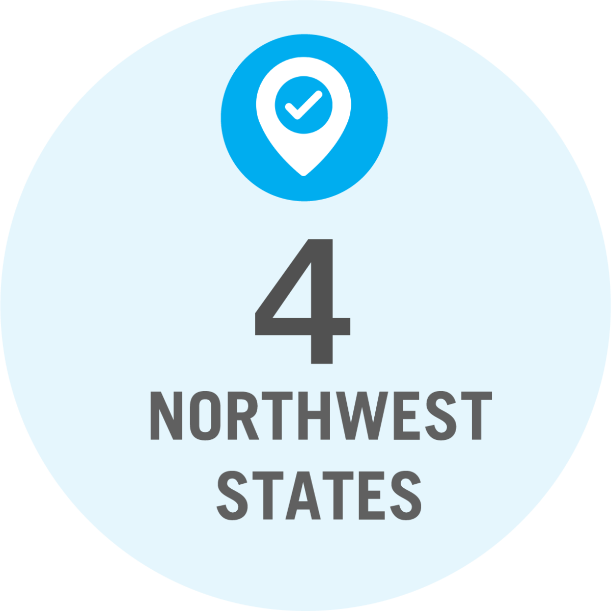 A blue circular icon with the text "4 Northwest States"