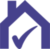 a purple icon of a house